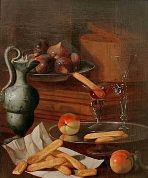 Cristoforo Munari Eisbehalter, Majolikakanne, Glaser und Loffelbiskuits France oil painting art